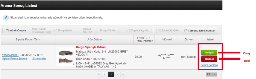 n11 Onayla/Reddet Ekran Görüntüsü